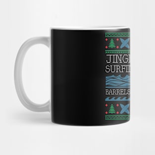 Funny Christmas Surfing Surf Board Ugly Christmas Xmas Mug